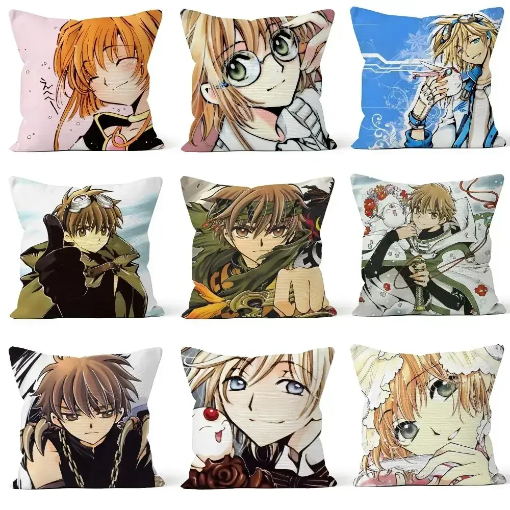 Anime Tsubasa: Reservoir Chronicle TRC Cushion Cover Throw Pillow Soft Short Plush Cozy Colorfast For Sofa Bedroom Home Decor