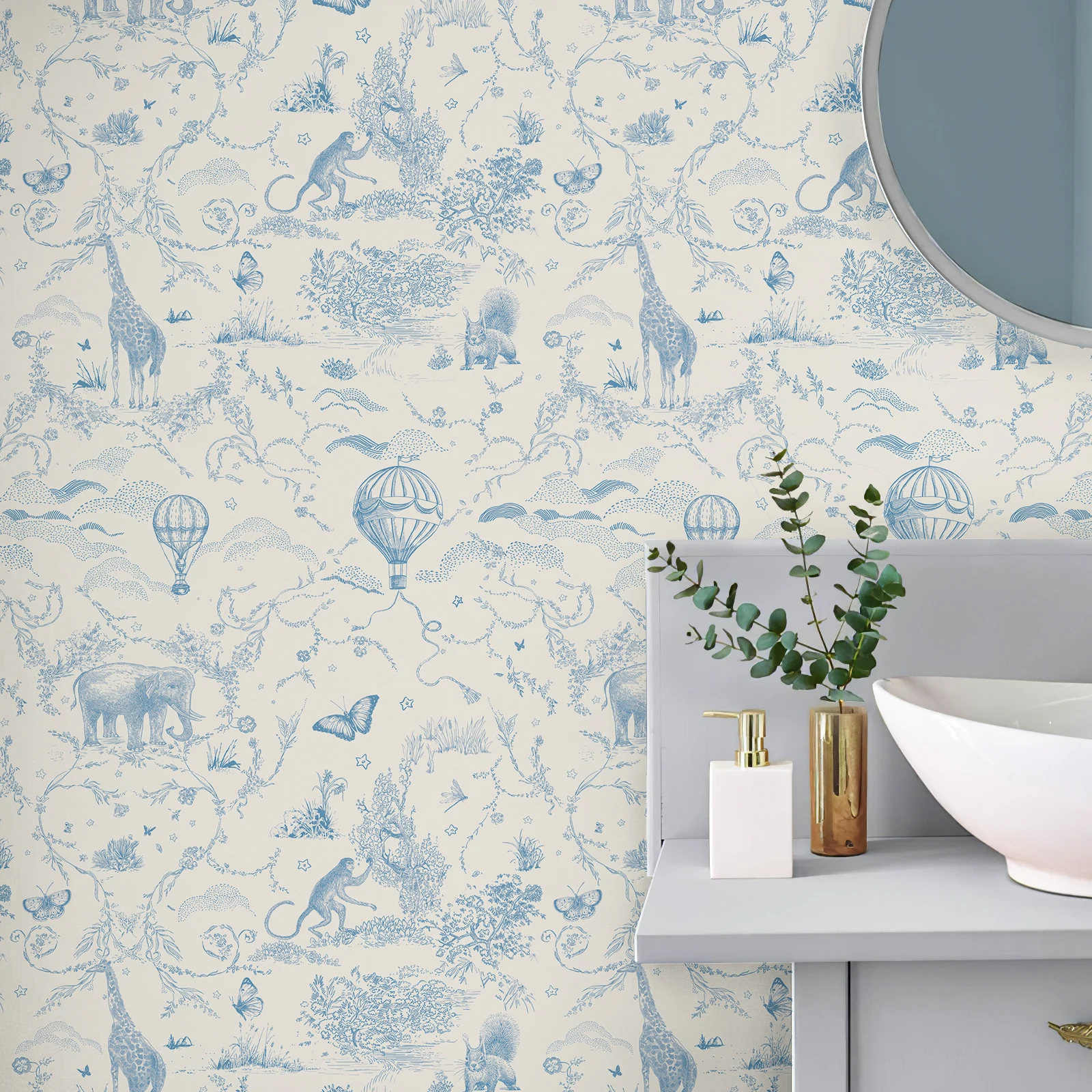 Waterproof Elephant Giraffe Flower Animal Peel And Stick Wallpaper Morden  Self Adhesive  Cabinet Sticker PVC Home Decor