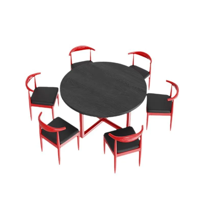 

Hotel industrial style bar table and chair combination milk tea shop cafe western food commercial barbecue solid wood