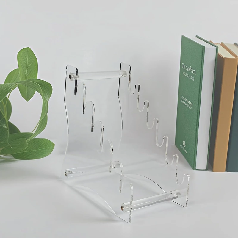 BAAG-Dudukan Pajangan Pisau Akrilik - Rak Pisau 6 Tingkat yang Dapat Dilepas, Rak Penyimpanan Pisau Saku Ringan