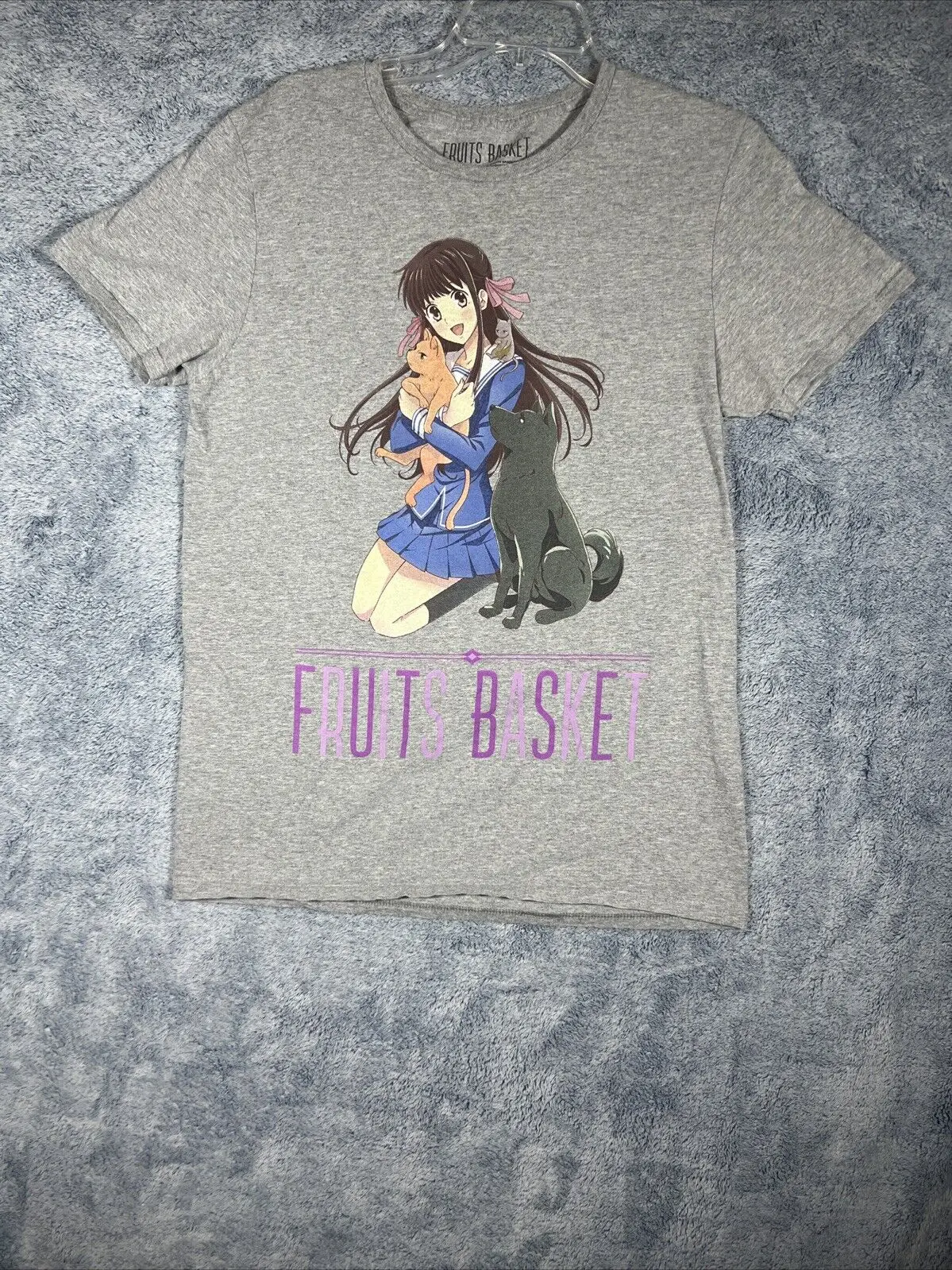 Fruits Basket Shirt Loot Anime Round Neck Short Sleeve Adult Size Medium Gray