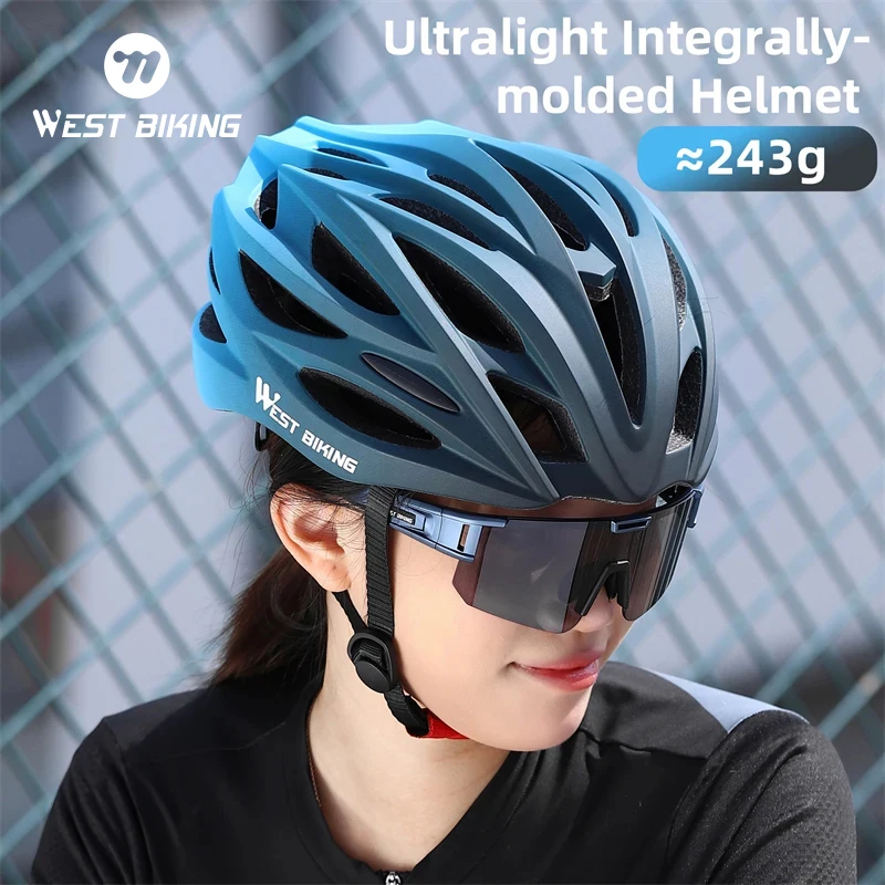 WEST BIKING Bike Helmet Bicycle High Safety MTB Road Bike Helmet Adjustable Intergrally-molded Outdoor Racing Helmet Accessories