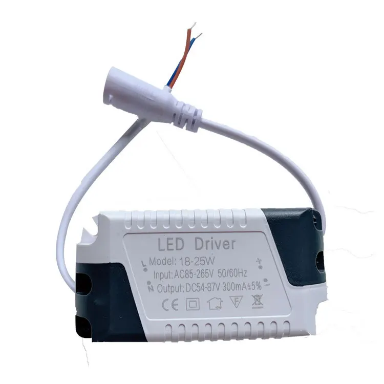 Driver LED 18-25W AC85-265V Pengubah Cahaya Adaptor Catu Daya Lampu Led/Bohlam Cangkang Plastik Aman Suplai Daya LED Terisolasi