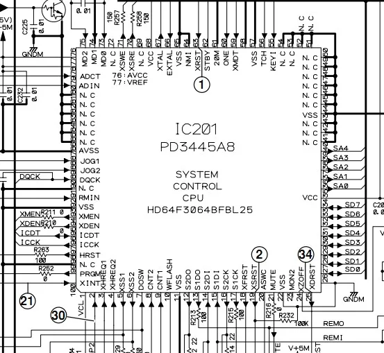 Original PIONEER Pioneer CDJ-1000mk2 Main Board Sound Chip PD3445B8 PD3445A8