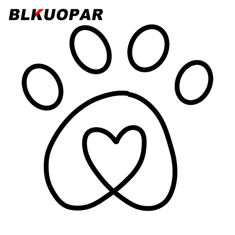 

BLKUOPAR Dog Paw Silhouette Car Sticker Waterproof Vinyl Sunscreen Fashionable Creative Original Funny Car Door Protector