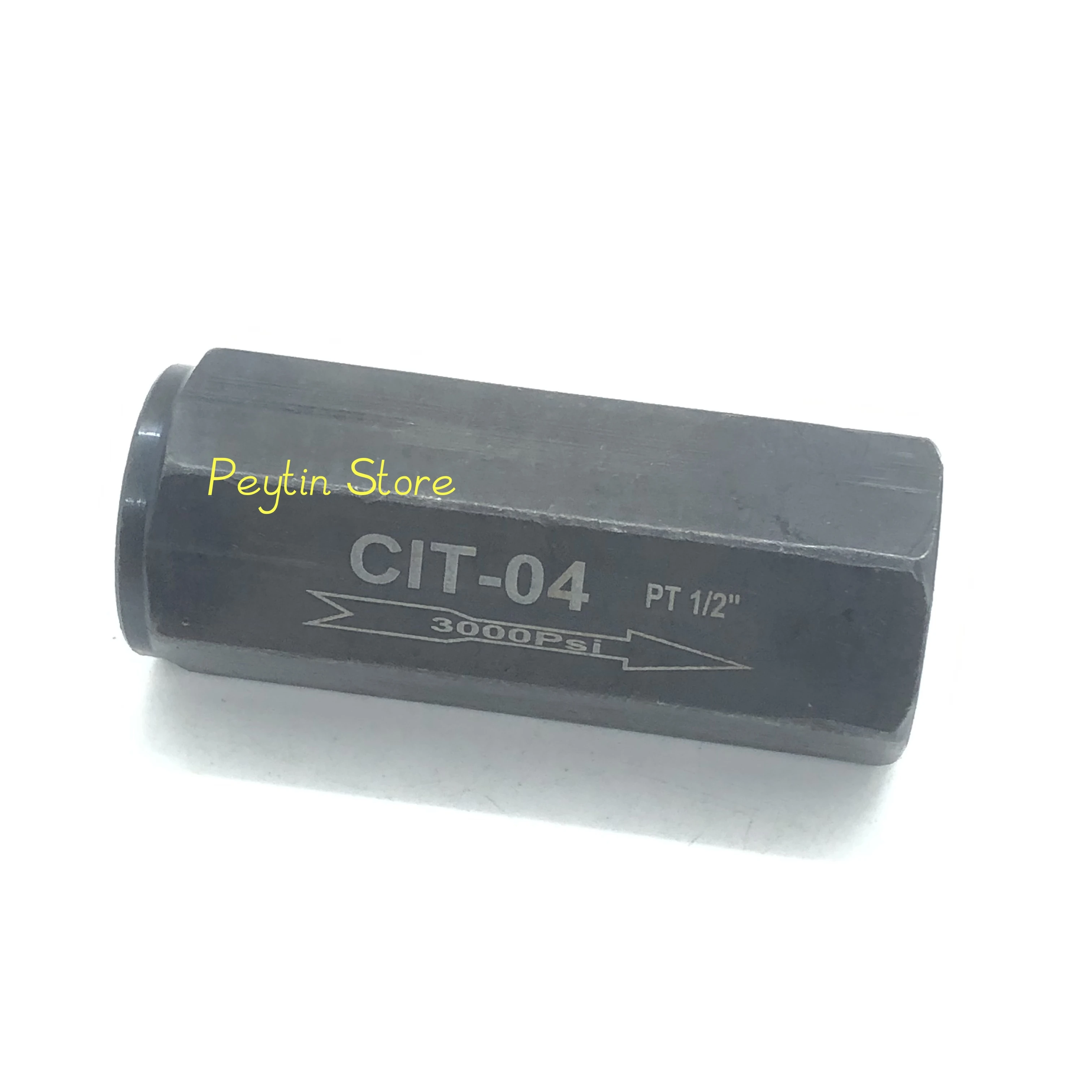 1Pc CIT-02/03/04/06 Hexagonal Steel Black Straight Hydraulic Check Valve