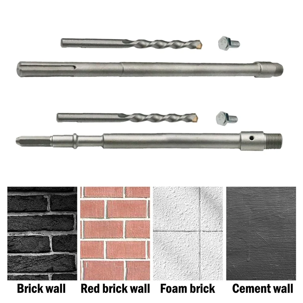 

SDS Plus Hex Shank Wall Hole Saw Drill Bit Steel Carbide Concrete Hole Saw With Connecting Rod Concrete Cement Stone Tool 320mm