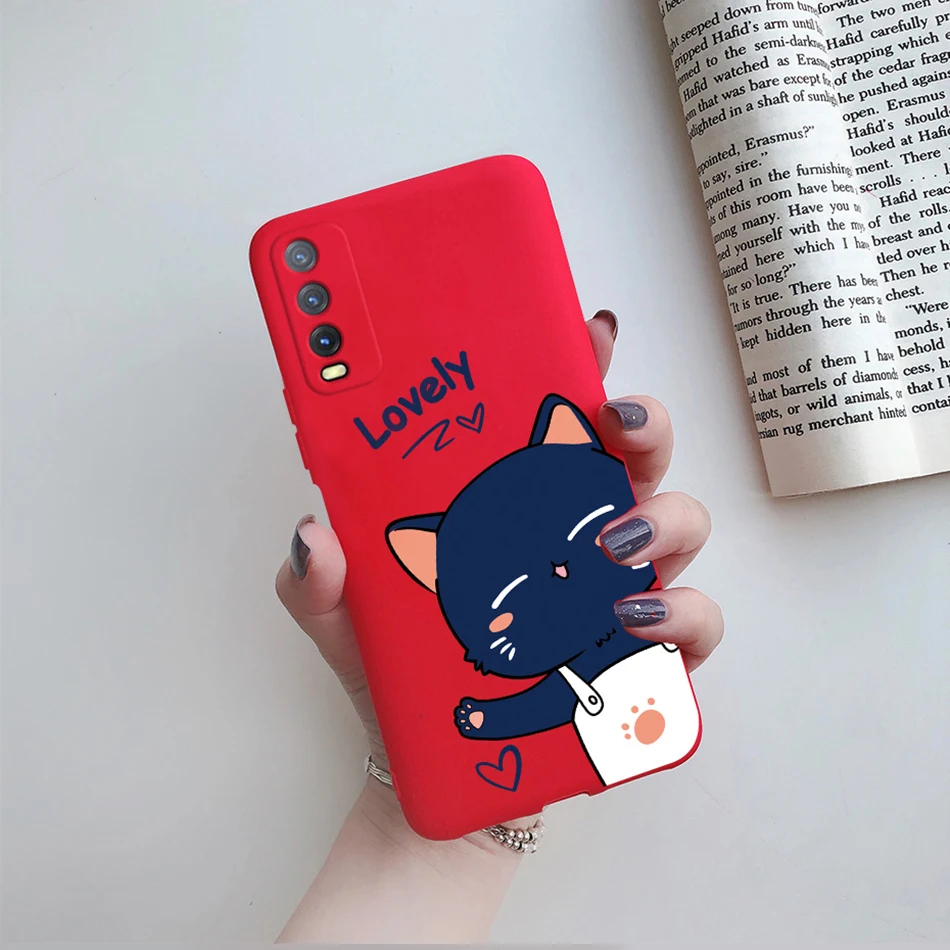 For Vivo V2027 Y20i Y20 Y20s Y11s Y12s Phone Case Candy Back Cover Soft Silicone Bumper Shell Cute Cartoon Flower Painting Capas