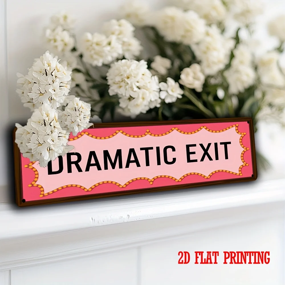 2D Flat - Retro Vintage Metal Sign, Wall Decoration, 10.16 X 40.64 Inches, Rustic Iron 