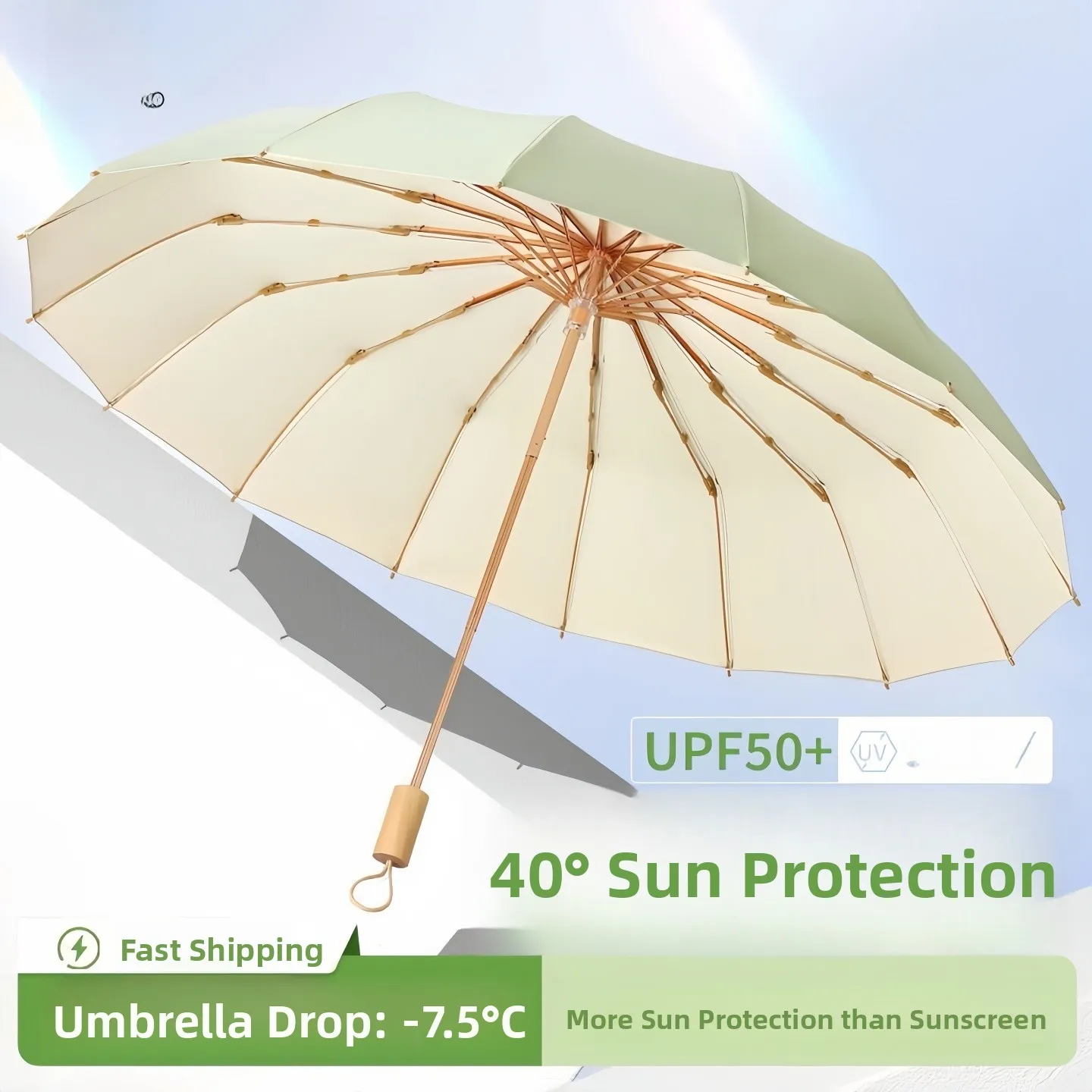 

Зонт Rdsken32 большого размера для женщин, защита от УФ-излучения, ветрозащитный, для дождя и солнца, двойного назначения, UPF50, из алюминиевого сплава