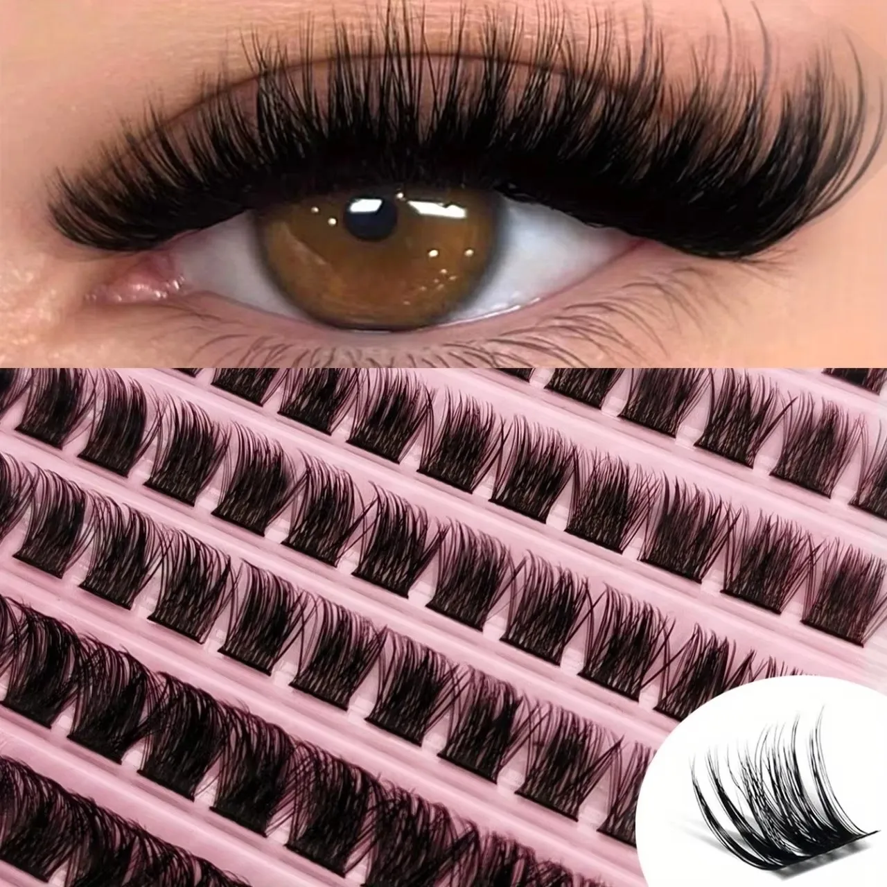 200/720-teiliges Wimpern-Cluster-Set |   Weich, flauschig, langlebig |   Anfängerfreundlich und einfach anzuwenden |   Tägliches & Festliches Make-up