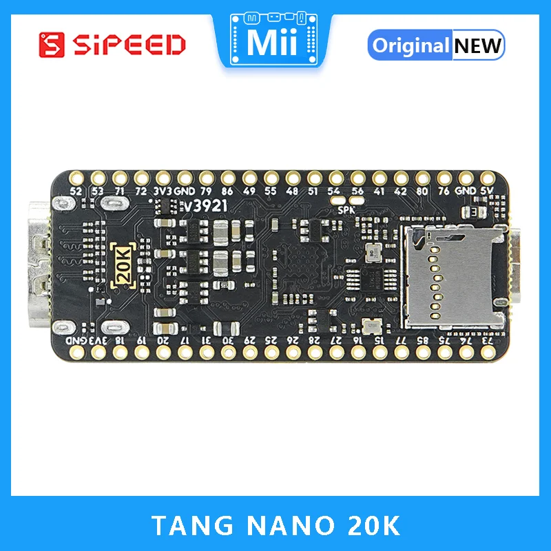 Placa de desarrollo Sipeed Tang Nano 20K FPGA, 5,5x2,3 cm, baja latencia, 64Mbits, alta velocidad, RISCV, Linux, reproductor de Juegos Retro