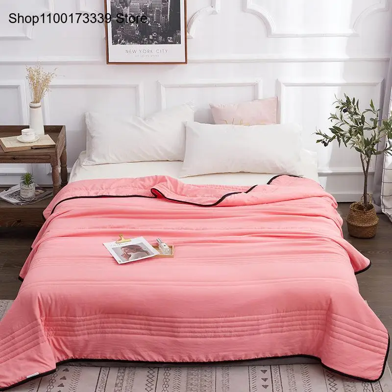 Washed Cotton, Cool In Summer and Autumn Pure Color Skin Friendly Children's Air-Conditioning Thin Summer Blanket