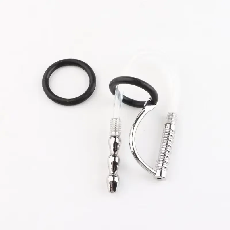 AP09 2 Sections Stainless Steel Male Urethral Catheter Horse Eye for Double Use