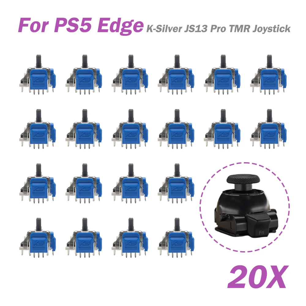 

20pcs/Lot K-Silver JS13 PRO+ TMR Electromagnetic Joystick for PS5 Edge Anti-Drift 3D Analog ThumbStick for PS5 DualSense Edge