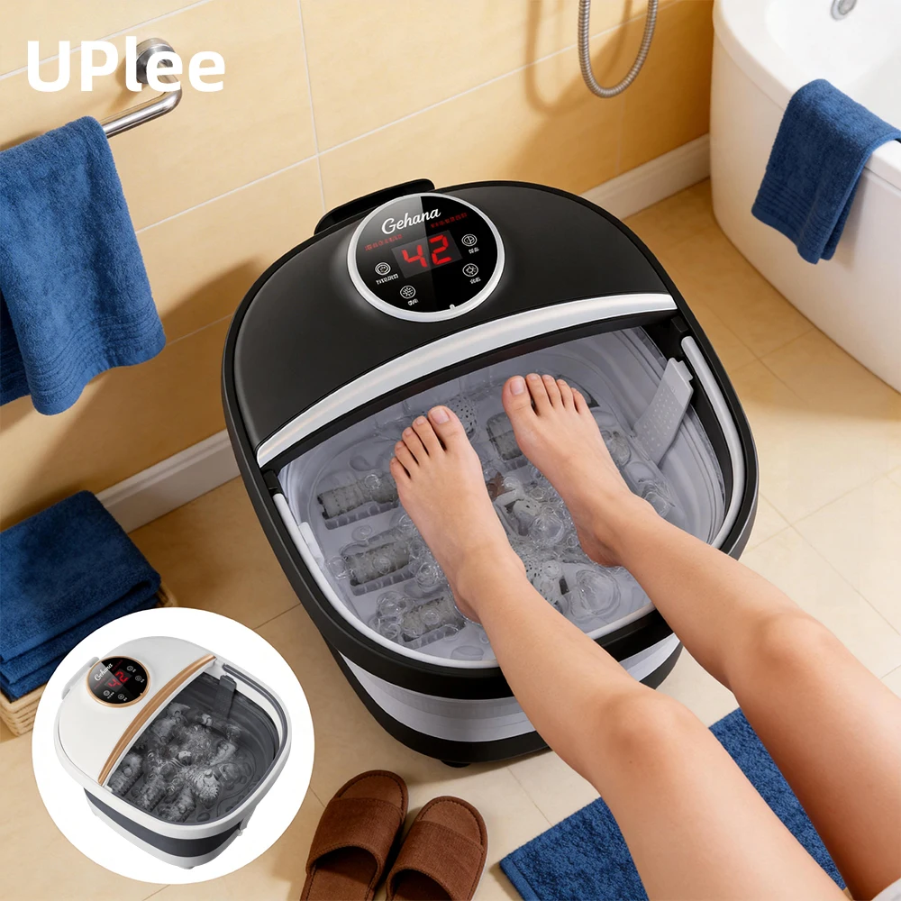 

Складная электрическая ванночка для ног с массажером, пультом ДУ, 24 уровнями нагрева и 6 массажными роликами для гидромассажа