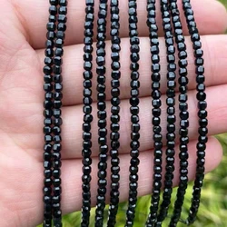 New Natural Black Tourmaline Cut Beaded DIY Bracelet Necklace Key Chain Women's Earrings Accessories Wholesale