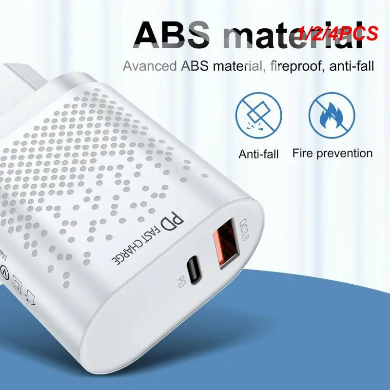 QC3.0-急速充電PD充電器,Android用,USB A Plus, Type-C,デュアルポート充電ヘッド,13,12,20W, 1個,2個,4個
