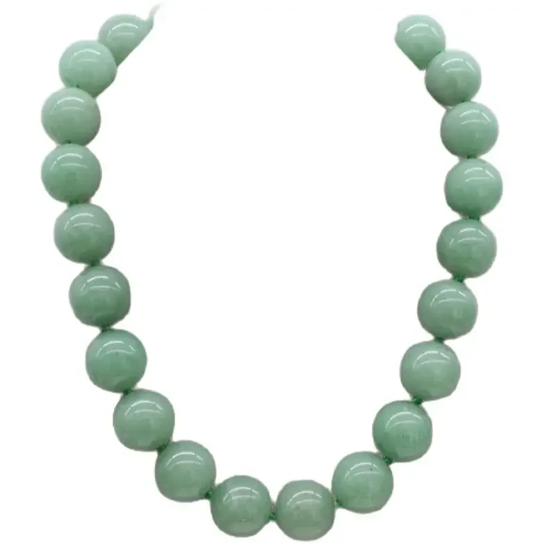 

wholesale green jade necklace round 16/18/20mm 17inch nature beads