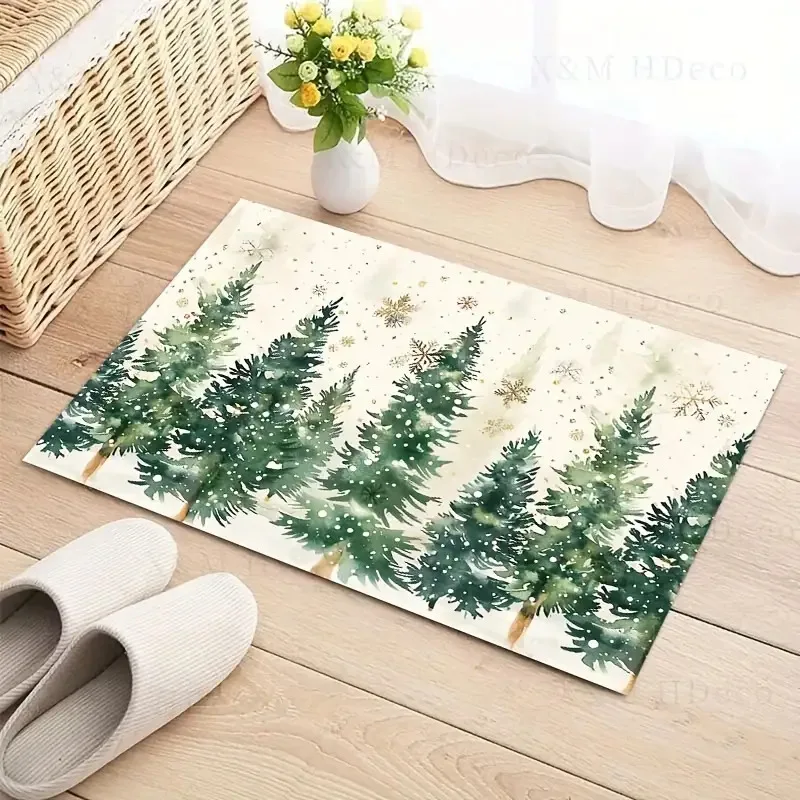 Cozy Blue Gnome Hot Cocoa Its Cold Outside Text Print Washable Durable Doormat For Rustic Fall Winter Front Doorway Layer