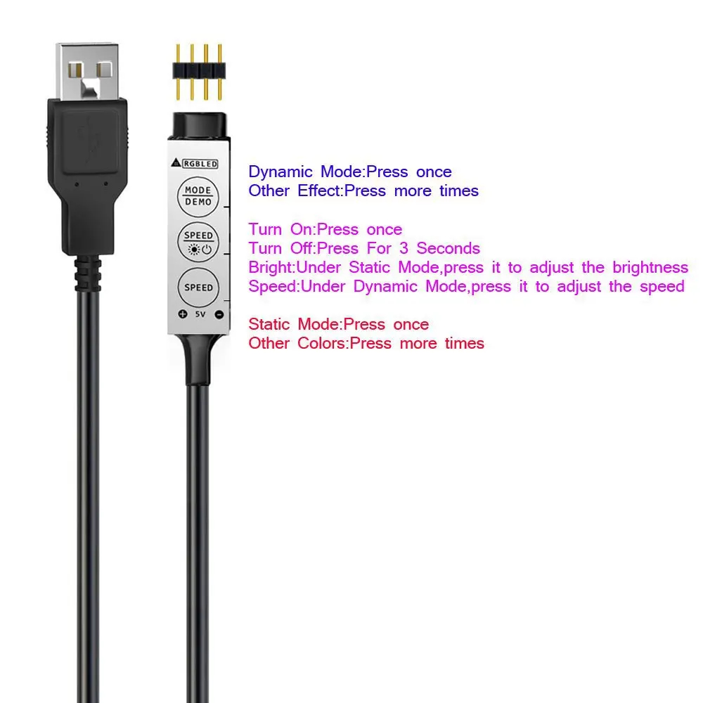 Vendita calda manuale Mini 3 tasti TV sfondo striscia luminosa Usb5v striscia luminosa TV sfondo striscia di luce Set