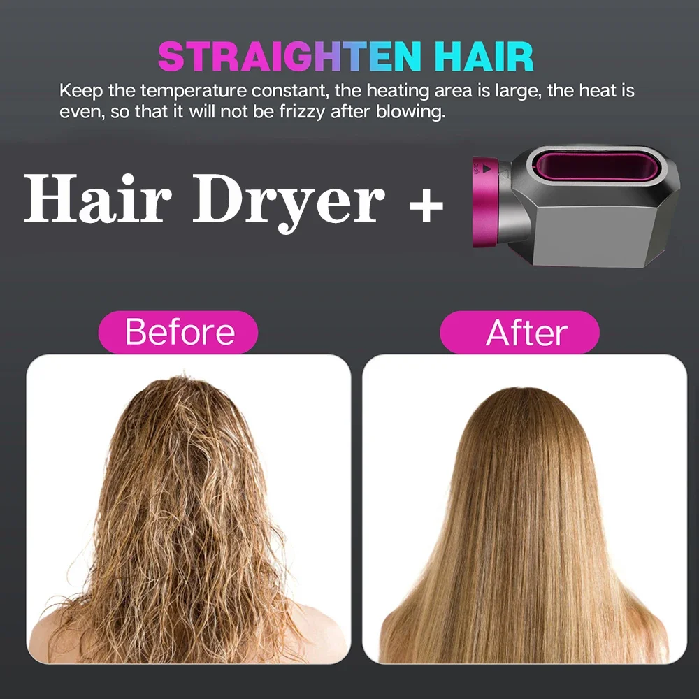 Electric Hair Dryer Brush One Step 5 Head Replaceable Hot  Air Comb Power Straightener Curly Blower 3 Heat Setting Anti Scalding