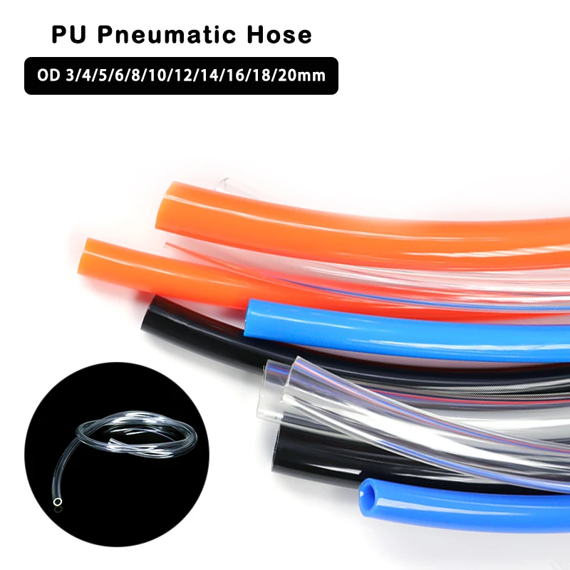 PU Hose Pneumatic Tube 1~10m Air Hose Polyurethane Pipe 3mm 4mm 6mm 8mm 10mm 12mm 14mm 16mm 18mm 20mm Air Component Hose