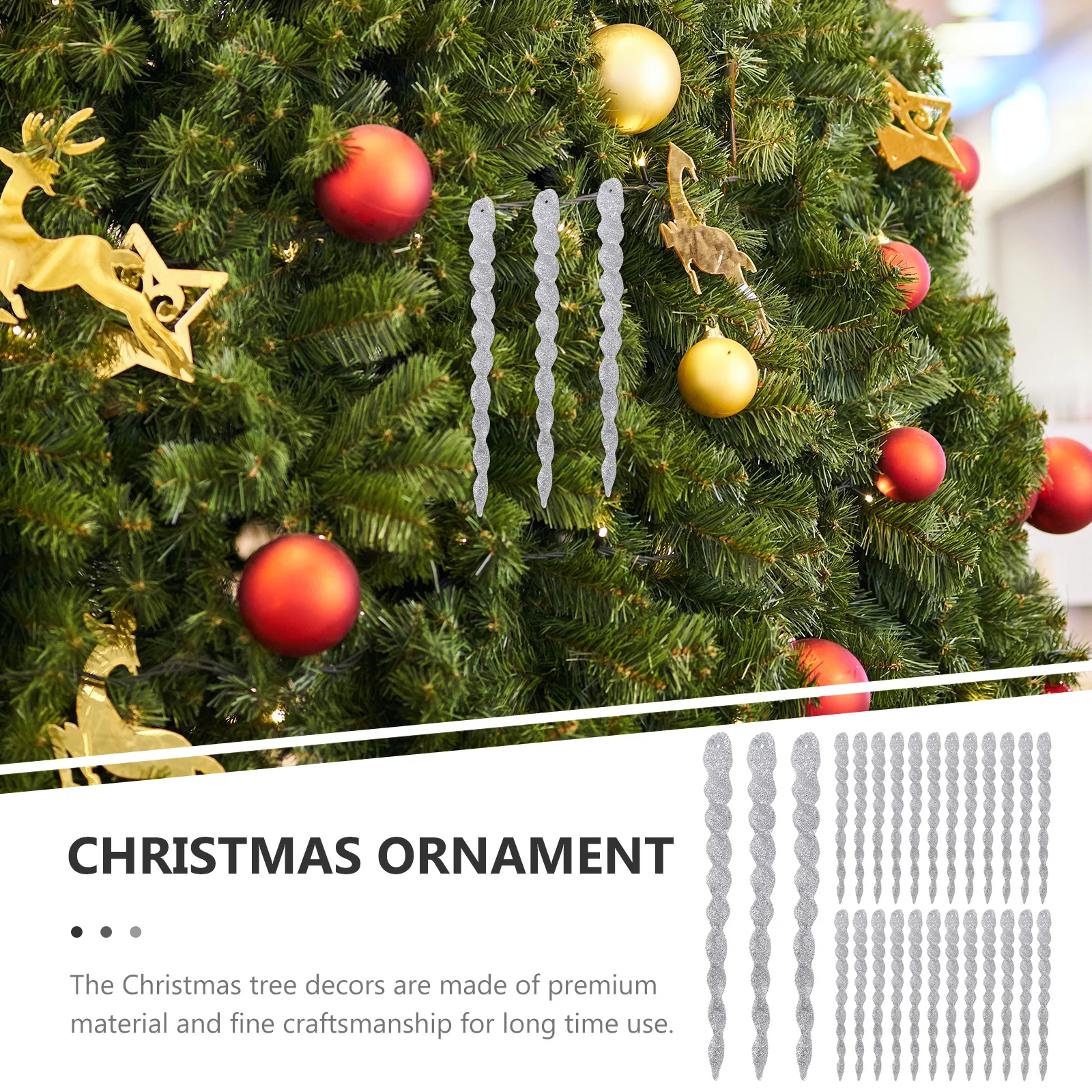 

60Pcs Glitter Ornaments Christmas Tree Decoration Xmas Party Favor Xmas Pendant Christmas Tree Ornament