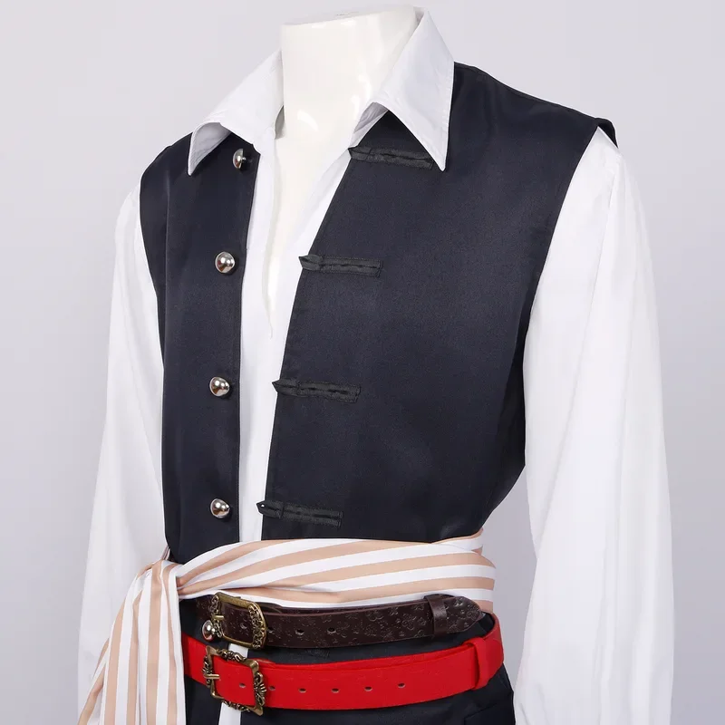 

Pirates Jack Sparrow Cosplay Costume COS Caribbean Pirate Full Set Halloween Captain Jack Cosplay Clothing