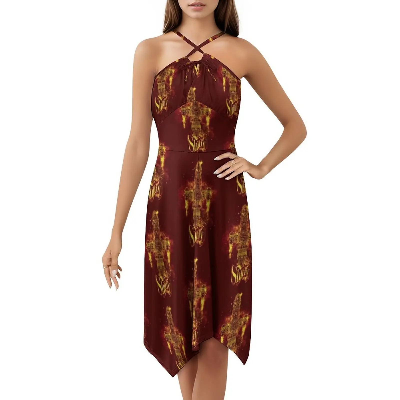 فستان حفلات نسائي لامع من سفينة الفضاء ملابس نادي مطبوعة عصرية للسيدات حفلة نجم الفضاء الصفاء اليراع #5