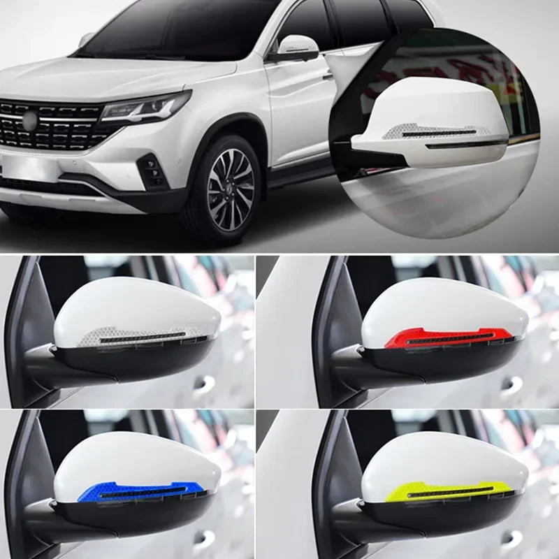 Car Reflective Stickers, Collision Warning Strips Adhesive Tape No Trace Protection Stickers Warning for Car Rearview Mirrors