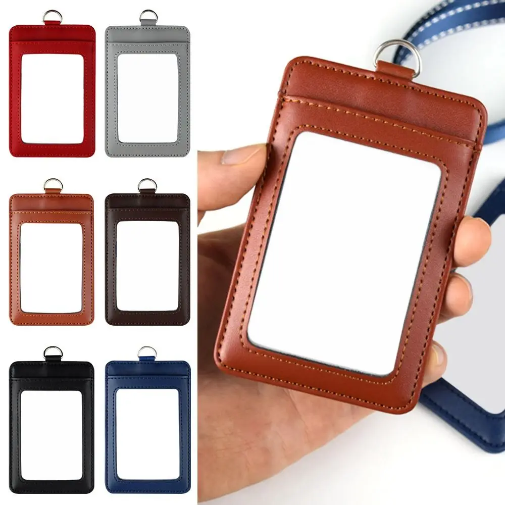 Office Supplies With Lanyard Three Card Position Card Bag ID Lanyard Name Tag Key Chain Card Badge Holder