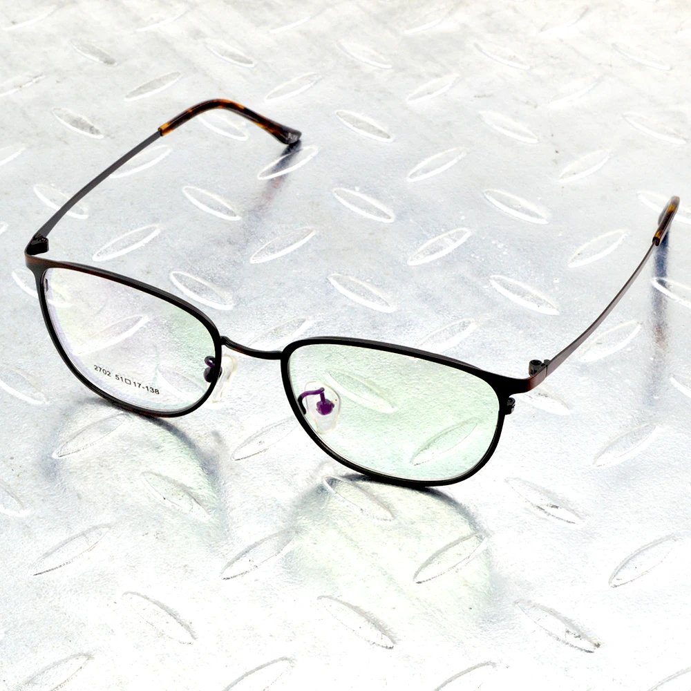 

Brown Round Stainless Steel Frame Women Oversized Optical Glasses Frame Eyeglasses Eyeframe Eyewear