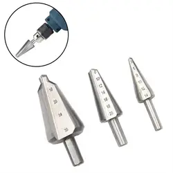 3Pcs 16-30 8-20 3-14mm Taper Drill Bits Wood Metal Hole HSS Hole Expansion Drill Bit High Quality Straight Groove Hole Opener