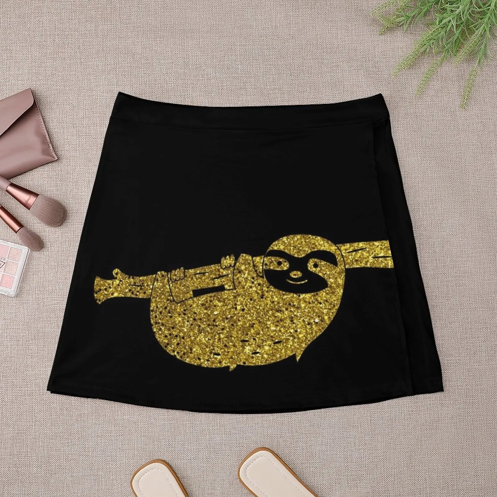 Cute Golden Sloth Mini Skirt Woman clothing luxury evening dresses 2025 Kawaii Summer skirt Mini Skirt