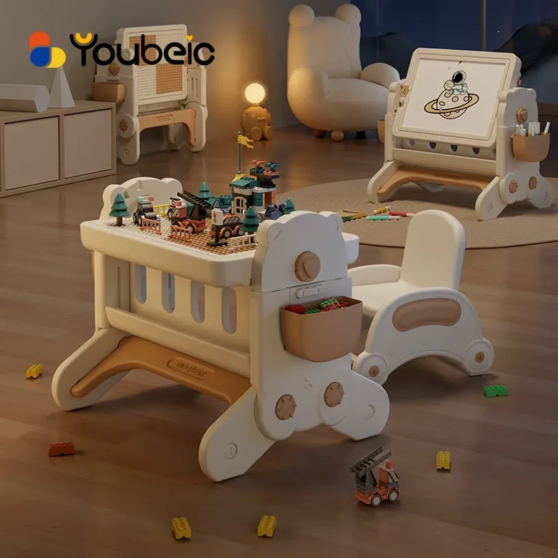 

Children's multi-functional building block table, boy and girl baby assembly