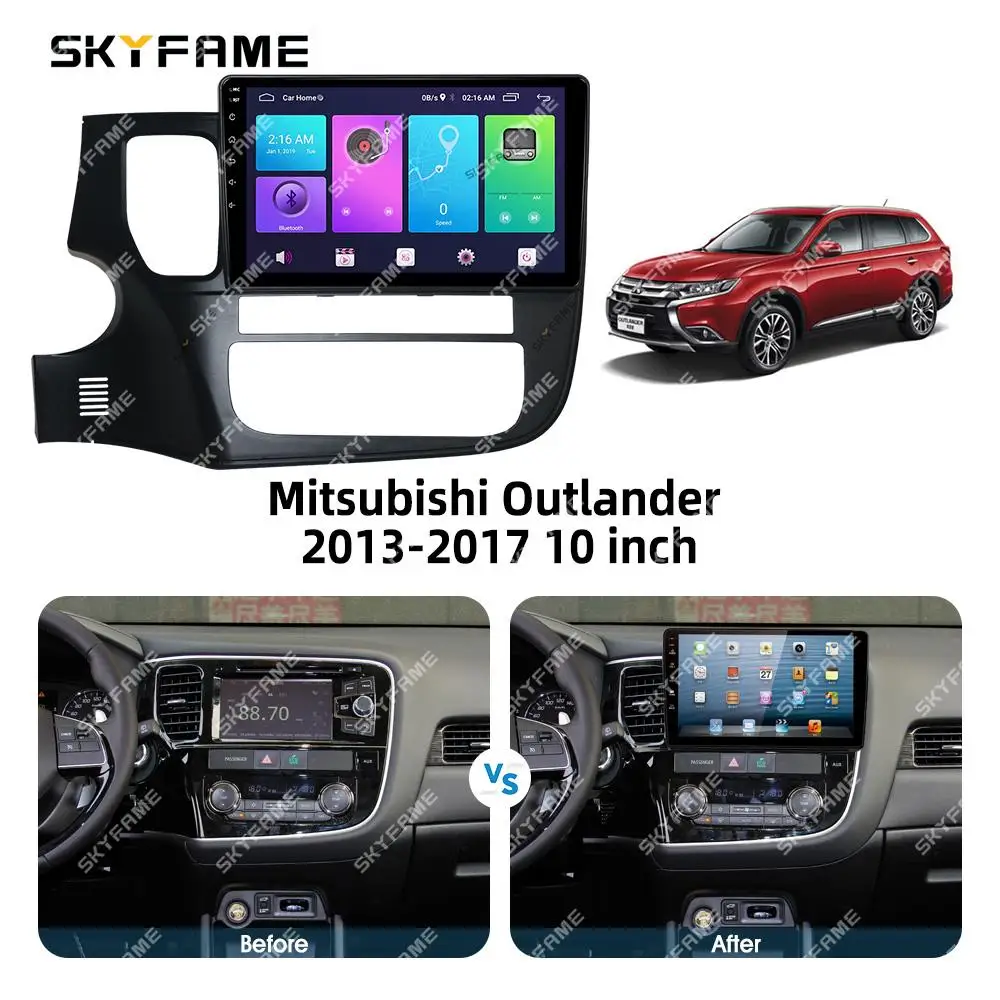 SKYFAME-Adaptador de Fascia para marco de coche, Kit de Panel de montaje para tablero de Radio Android para Mitsubishi Outlander 3