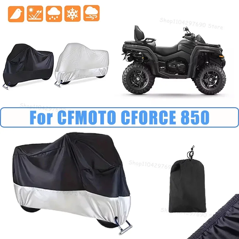 210D Oxford Motorcycle Cover Waterproof All Season UV Protection For CFMOTO CFORCE 850 Anti-Tear Windproof Motorbike Cover