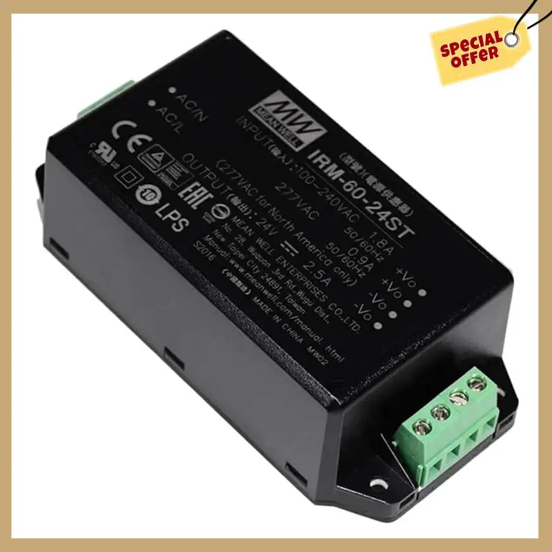 Stable Performance-60W 24V 1.25A Power Supply Module IRM-60-24ST Screw Terminal Type AC-DC Power Supply Driver Converter Transfo