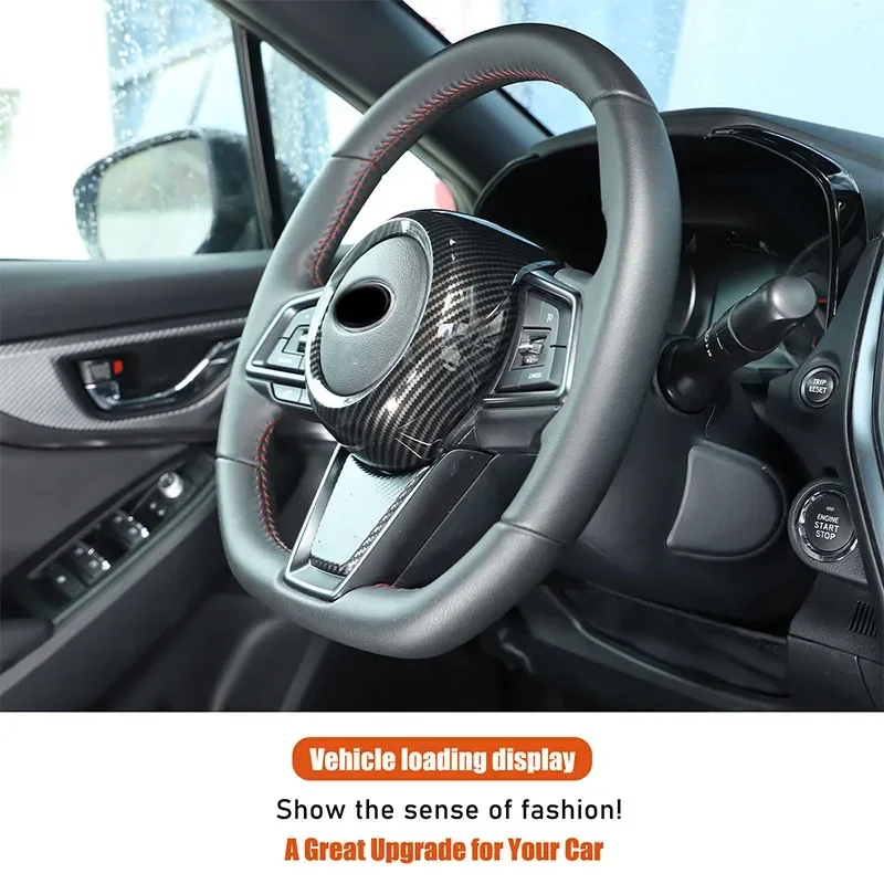 لسوبارو WRX 2022-2024 ABS ألياف الكربون سيارة السيارات عجلة القيادة القرن زر غطاء إطاري الكسوة الداخلية اكسسوارات السيارات