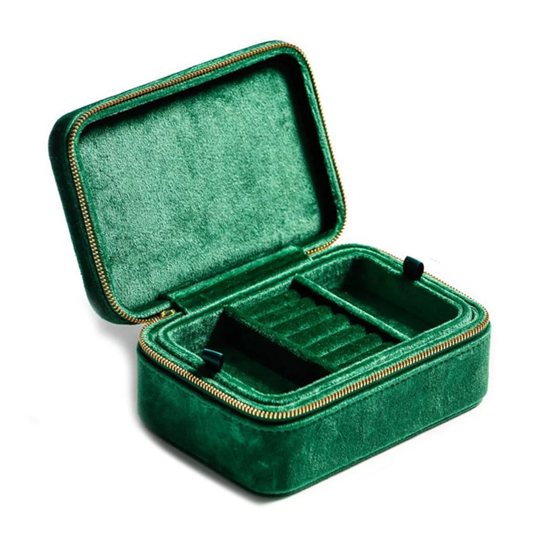 Organizador de joyas de viaje de terciopelo de felpa, organizador de viaje de joyería, joyero de viaje, estuche de viaje de joyería ¡CALIENTE!