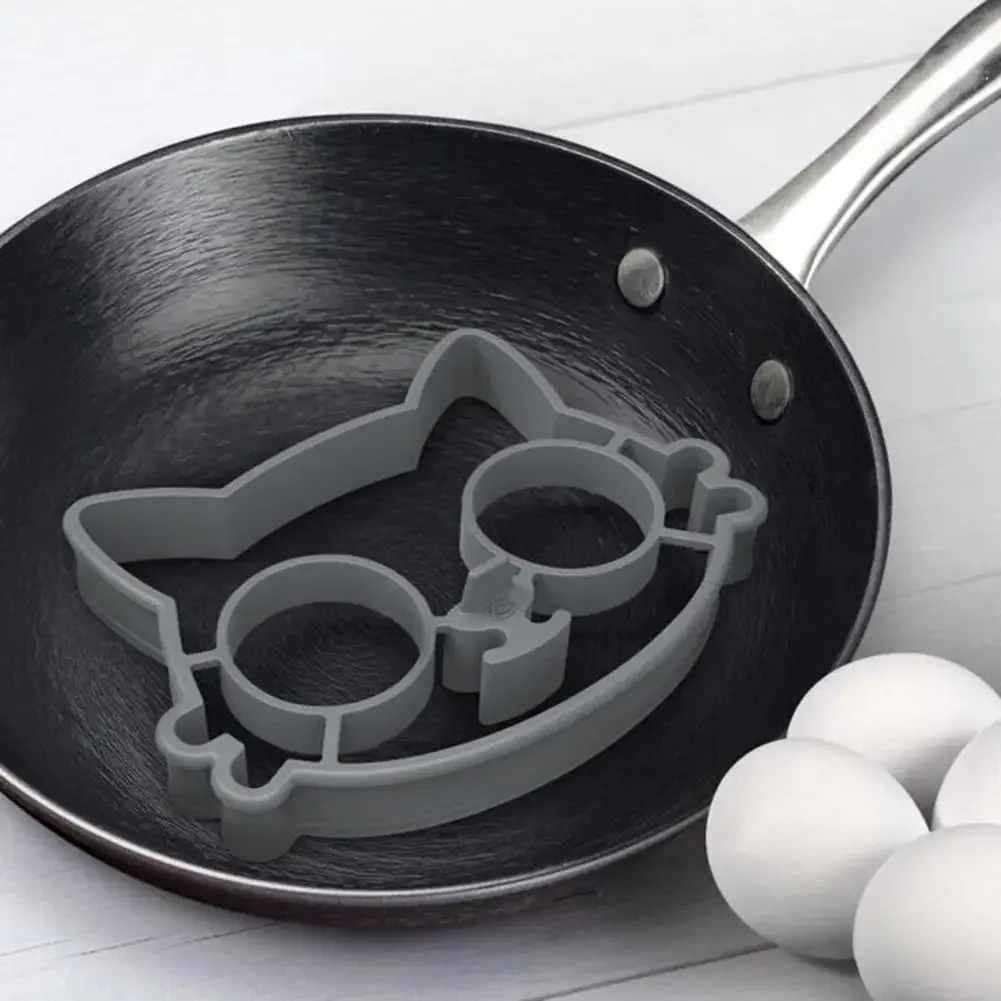 Silicone Cat Thicker Silica Gel Form for Frying Eggs Tools Breakfast Omelette Mold Device Pancake Ring Egg Shaped Kitchen Tool 2
