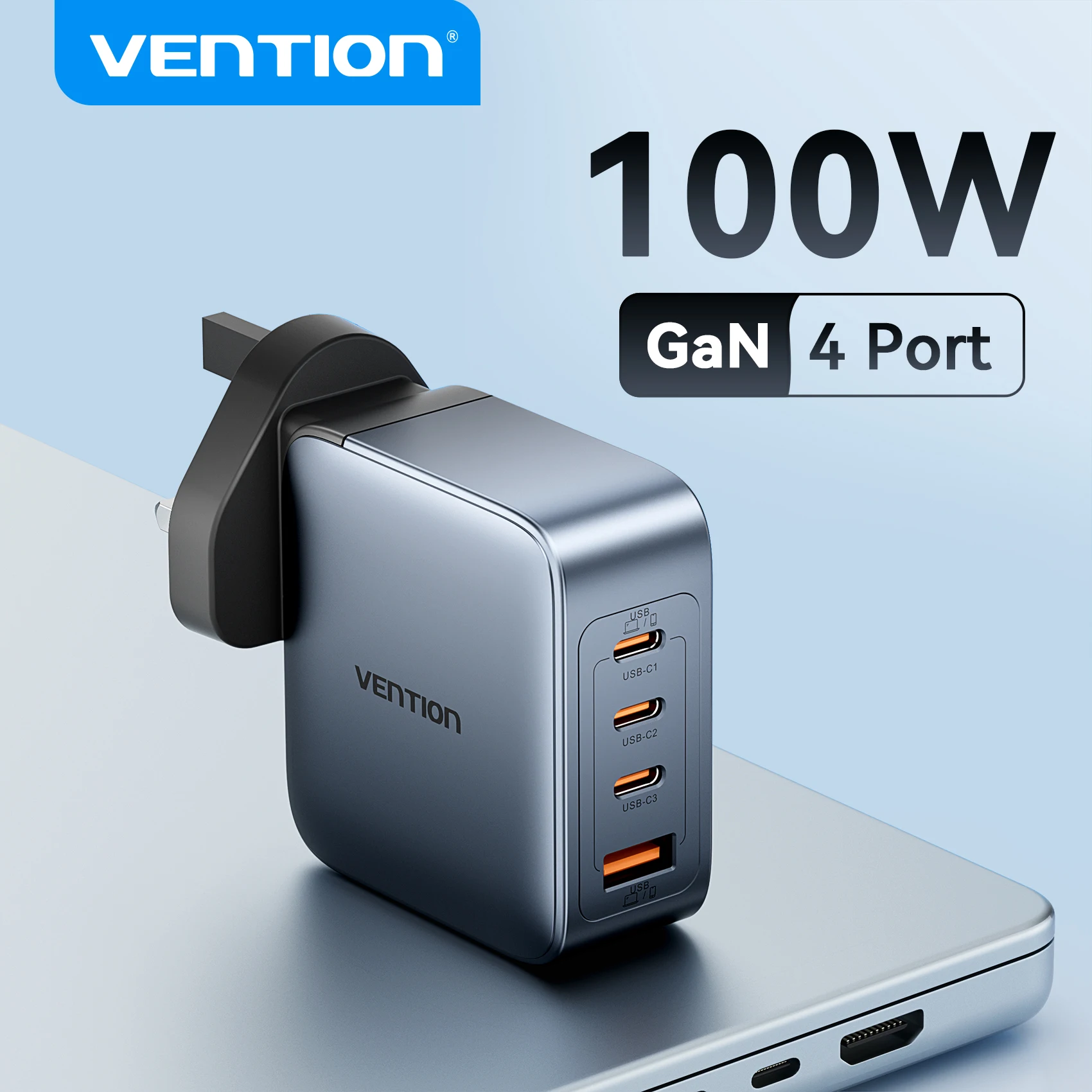 

Vention GaN 100W Fast Charger Kit for iPhone 16 15 14 PD3.0 Charging for iPad Pro Xiaomi Samsung USB Type C Mobile Phone Charger