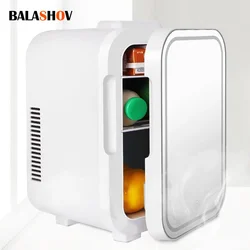 Kitchen Refrigerator with Mirror Fridge Auto Compressor 220V for is Student Dormitory Home Use Picnic Camping Portable Cooler