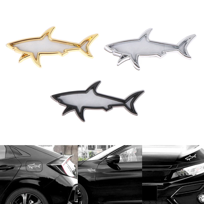 Universal Metal Car Styling Sticker Hollow Fish Shark Emblem Badge Decals Automobiles Motorcycle Computer Fuel Cap Accessories