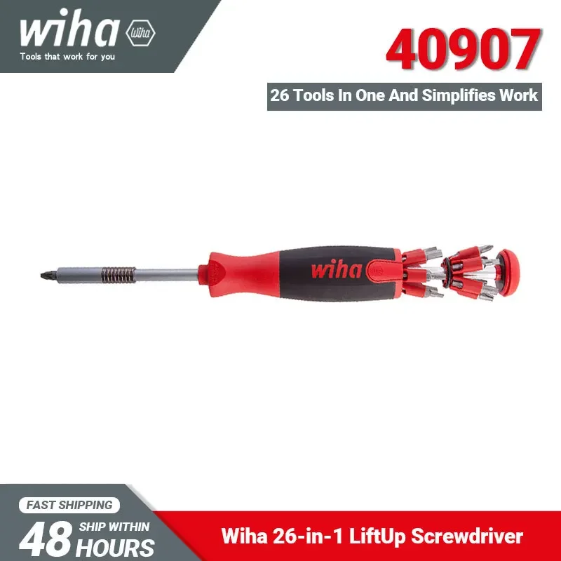 Wiha  26-in-1 LiftUp Screwdriver Sets with Magazine Bit Holder Mixed with 13 Double Bits 40907