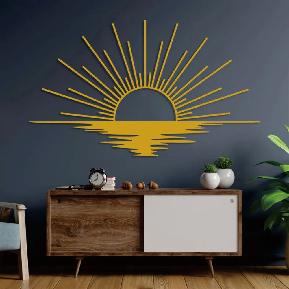 CIFBUY Dancing In The Sun Metal Wall Art Laser Cut Silhouette Sculpture Gold Black Two Tone Weatherproof For Home Office Decor