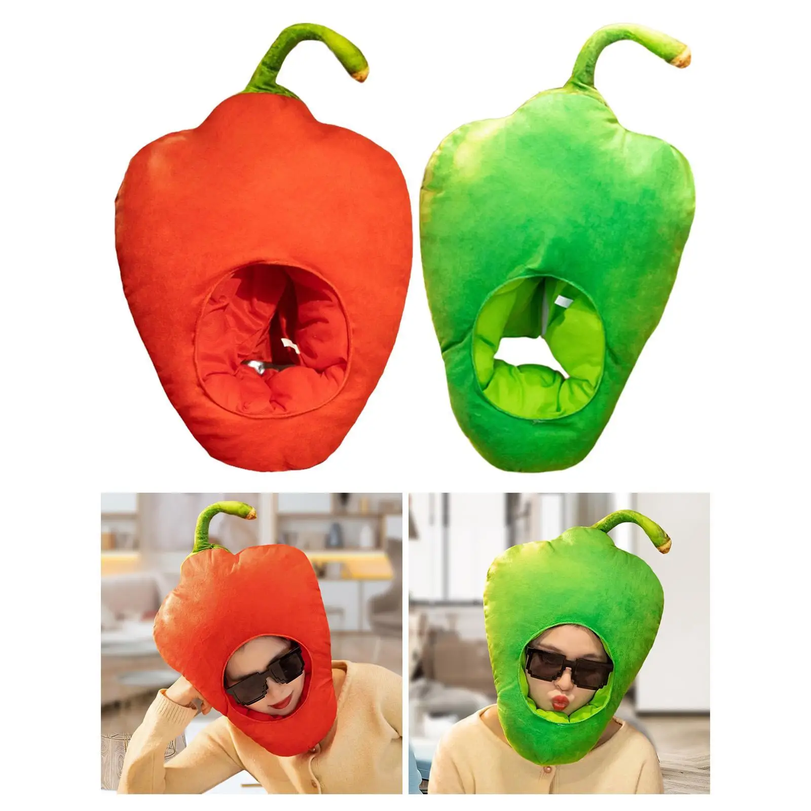 Pepper Plush Hat for Adults Kids Headgear for Holiday Party Supplies Decoration