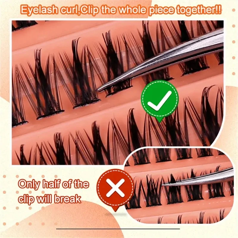 160 grappoli di ciglia ricci a punta di grano naturale misto, ombretto lucido, tutte le ciglia finte, progettate per la bellezza