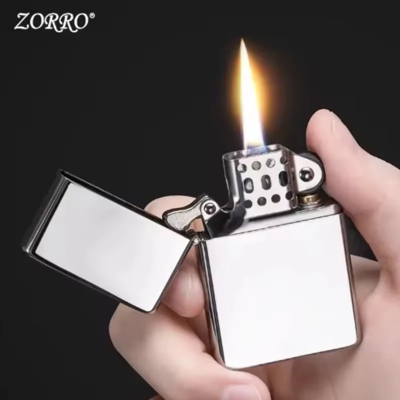 ZORRO Original ZC9 Ultra-thin Kerosene Lighter High-value Carved Constantine Creative Windproof Retro Lighter With box